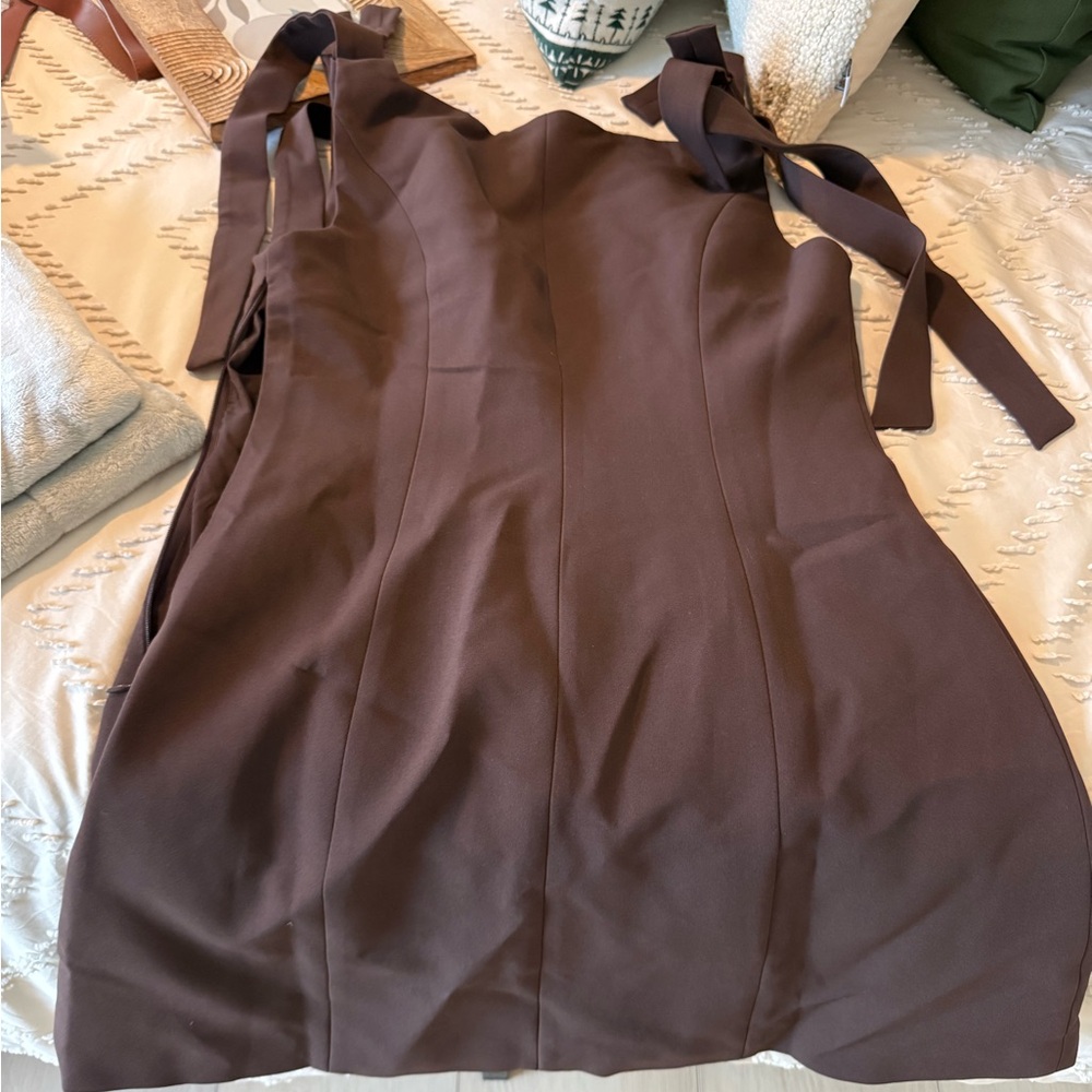 Bow- Strap Mini Dress- Commense